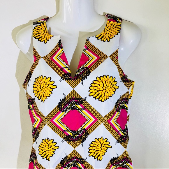 Boutique-Tracy Negoshian geo/floral print dress - Picture 5 of 8